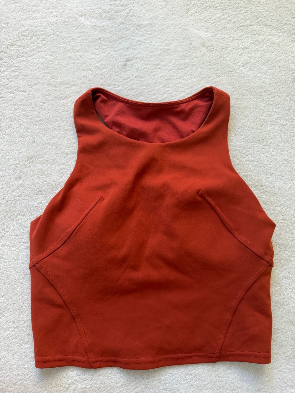 lululemon athletica Rust Orange High Neck Tank
